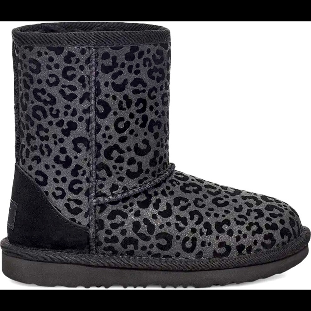 UGG Kids Boots Glittery Black Leopard Print